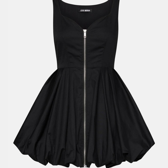 Steve MaddenWomen's Haiden Bubble-Hem Fit & Flare Black Dress Size M - Picture 3 of 16